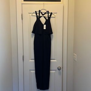 Navy Ruffle Jumpsuit - SugarLips
